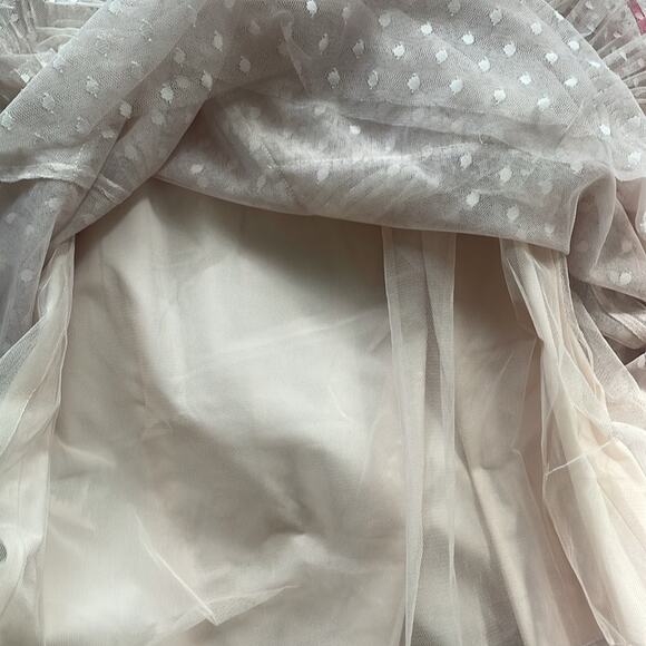 BCBGMAXAZRIA Pleated Tulle Mini Dress in Regal Champagne - Picture 14 of 16